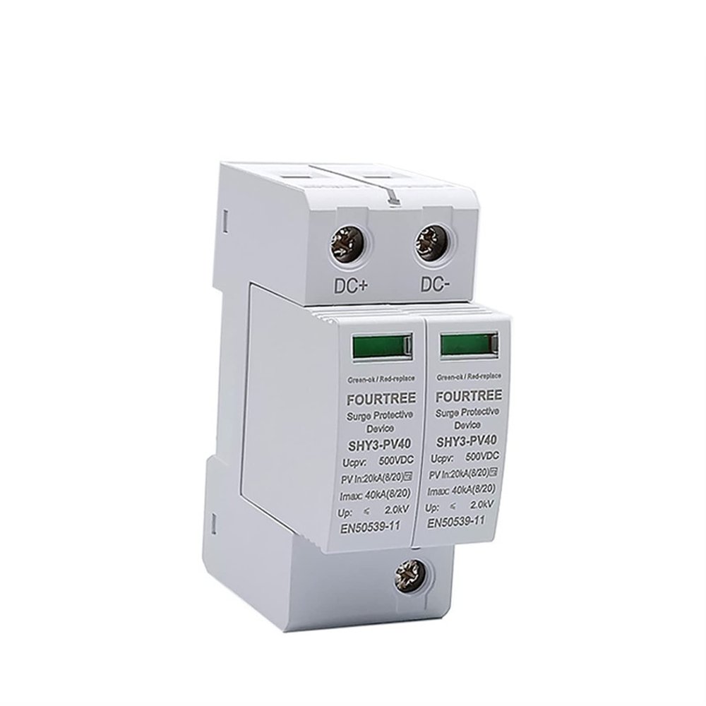BIK PV Surge Protector 2P 500VDC Arrester Device SPD Household Switch Solar Power System Combiner Box Laser Marking (Color : 2P, Size : 20-40KA)