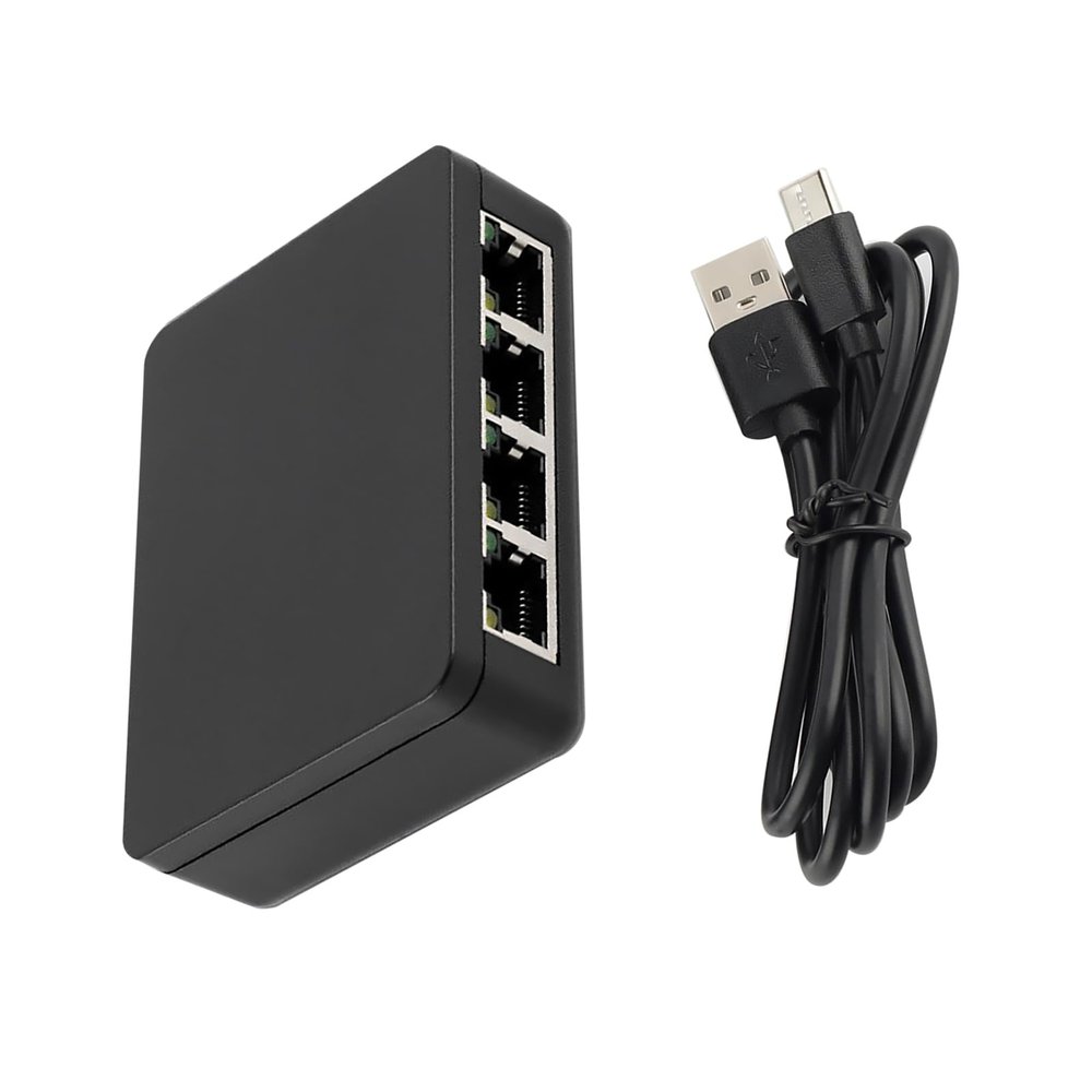 MOUDOAUER 1 in 4 Out Network Splitter, RJ45 Internet Splitter Adapter 1000Mbps High Speed Splitter Connector for Cat 5/5e/6/7/8 Cable