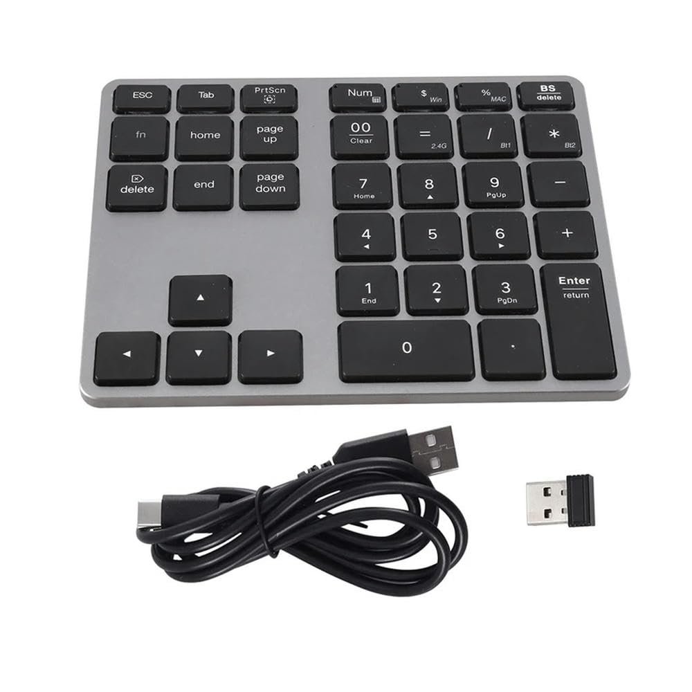 DirectNine Basics for 5.0 Numeric Keypad 35 Keys Digital Keyboard for Ws PC Tablet Laptop,Dark Gray, 6924023134969