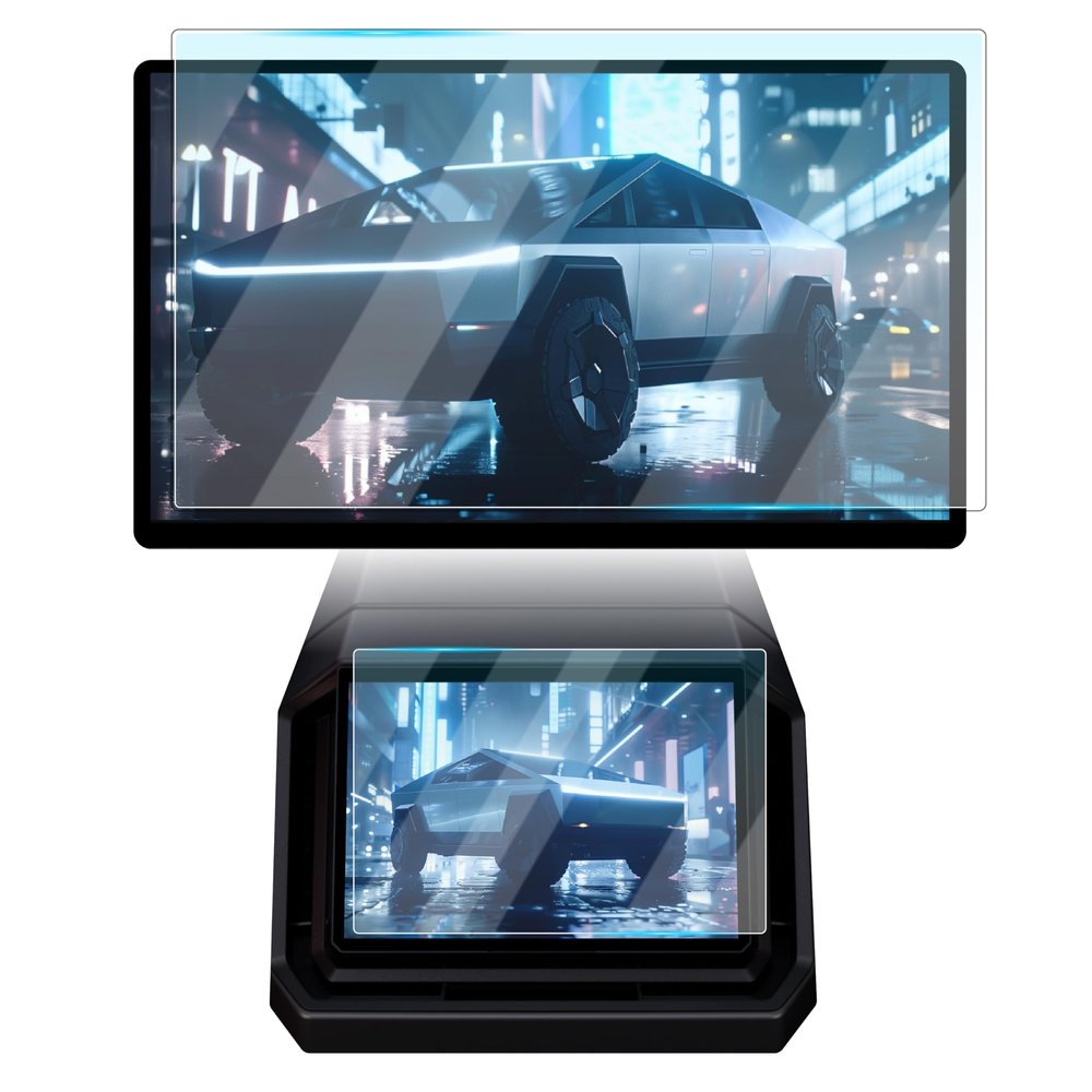 2 PCS Premium Tesla Cybertruck Screen Protector, Front Touch Screen 18.5" &Back Rear Display 9.4", Tempered Glass, Compatible with 2024 Cyber Truck, Cybertruck Accessories, Anti Scratch Screen Guard