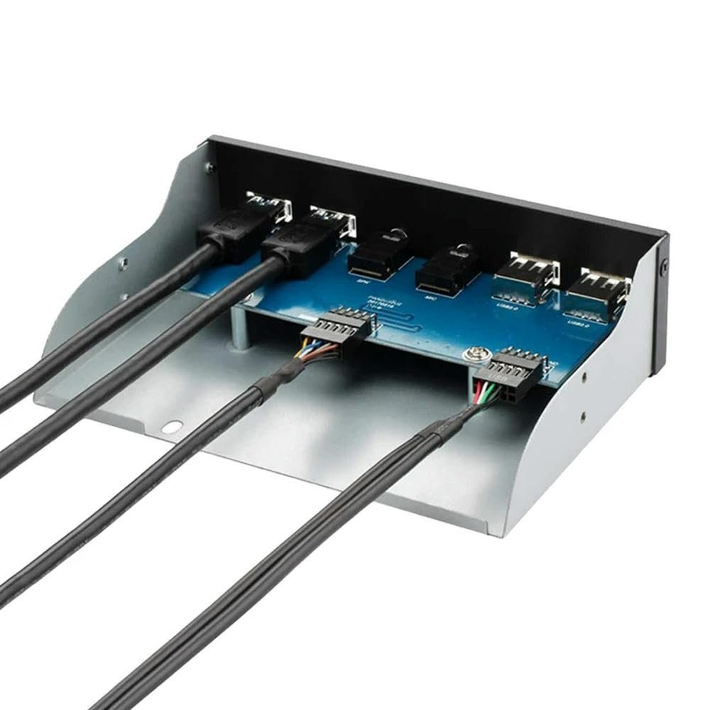 DirectNine Basics for USB 3.0 Front Panel Hub Optical Drive 5.25 Inch Panel Computer Expansion Board 6 Ports Support USB 3.0 USB 2.0, 6924023133238