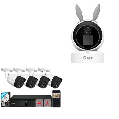 8CH 5MP Security Camera System + 4MP Indoor WiFi Security Camera