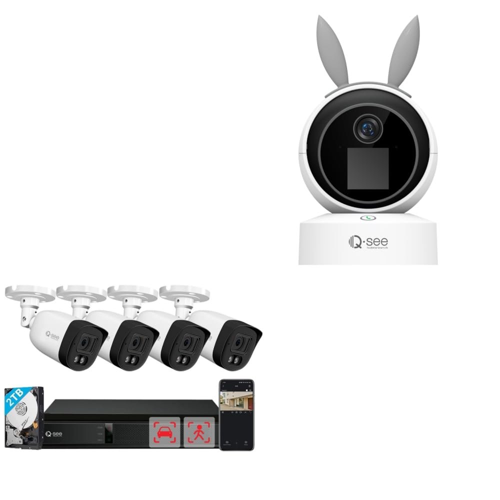 8CH 5MP Security Camera System + 4MP Indoor WiFi Security Camera