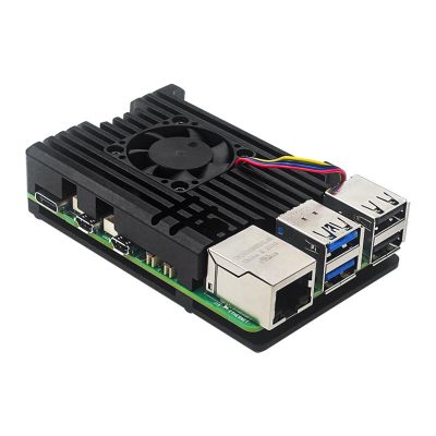 GRABLOOM Alloy Protective Case for RPI5 Board Enclosure with Optional Cooling Fan Enhanced Cooling Radiator Simple Installation Easy to Bring