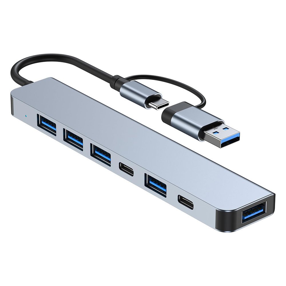 GRABLOOM USB C to USB 3.0 Hub 7 Ports USB to USB 3.0 Multiport Adapter Aluminum Extender Converter Charger Adapter USB Splitter