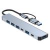 GRABLOOM USB C to USB 3.0 Hub 7 Ports USB to USB 3.0 Multiport Adapter Aluminum Extender Converter Charger Adapter USB Splitter view 1