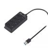 GRABLOOM Simple and Elegant USB/Hub with 3 USB 2.0 Ports and 1 USB 3.0 Port and Wide Compatibility for Different Users USB Extender Splitter view 1