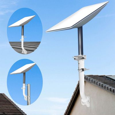 Adjustable Mounting Kit, Short Wall Mount, Stainless Steel Roof Mount, J Pole for Internet Kit Satellite, Compatible with V2 Rectangular Dish