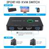 KVM Switch HDMI2.0-Compatible Usb3.0 Sharer 5Gbps Fast and Clear Computer Printer UDisk Switcher Selector KVM Switch HDMI2.0-Compatible Usb3.0 Sharer 5Gbps Fast and Clear Computer Printer UDisk view 2
