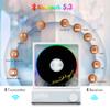 HOTT Portable CD Player,Retro Bluetooth 5.3 CD Players for Home,Music Player with HiFi Speaker,4000mAh Recheageable/Remote Contro/RGB Night Light/Sleep Timer/U Disk/Micro SD/AUX (White-A) view 2