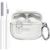 Compatible with JBL Vibe 200TWS/JBL Vibe Beam/Beam 2 Case Cover Clear Lock Clip with Cleaner Kit, Transparent TPU Protective Cover Men Women with Carabiner for JBL Vibe Beam 2 Charging Case - Clear view 1