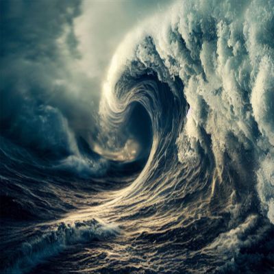 BELECO 9x6ft Fabric Big Ocean Waves Backdrop Vortex Hurricane Storm Waves Tsunami, Dark Sea Gloomy Sky Clouds Background Ocean Nautical Adventure Party Decorations Portrait Shoot Studio Prop