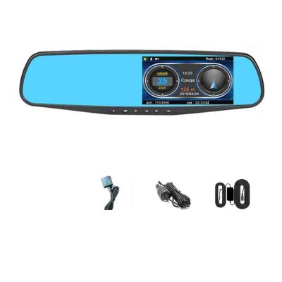 ZYKHPSYA Radar Detector Mirror 3 in 1 Dash Cam DVR Recorder with Antiradar GPS Tracker Speed Detection for Russia Rear Camera (Color : 24H No Rear Camera, Size : None), laiyong1987
