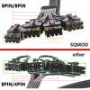 16Pin(12+4) PCIE5.0 GPU Adapter Line 16pin Pcie5.0 To 4 8pin Male Graphics Video Card Cable 16pin To 8pinx4 12VHPWR PCIE5.0 Cable 8PIN Interface To GPU PCIE5.0 12VHPWR 16PIN(12+4) Bent Straight view 3