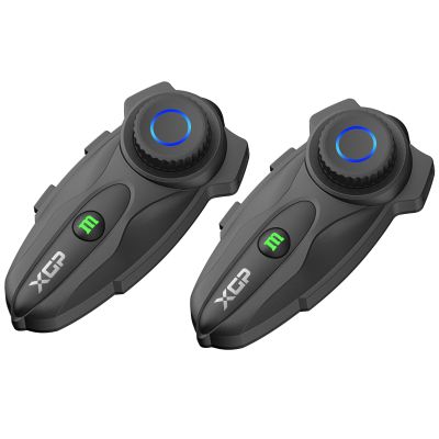 XGP X10 10 Riders Group Mesh Motorcycle Intercom, 3000m Motorcycle Bluetooth Headset V5.3 with Audio Multitasking/Music Sharing, Helmet Communication Systems for ATV/Snowmobile/Ski, 2 Pack