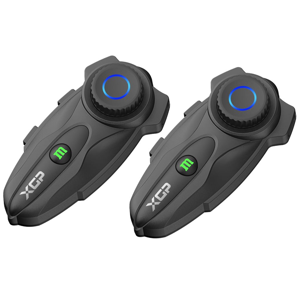 XGP X10 10 Riders Group Mesh Motorcycle Intercom, 3000m Motorcycle Bluetooth Headset V5.3 with Audio Multitasking/Music Sharing, Helmet Communication Systems for ATV/Snowmobile/Ski, 2 Pack