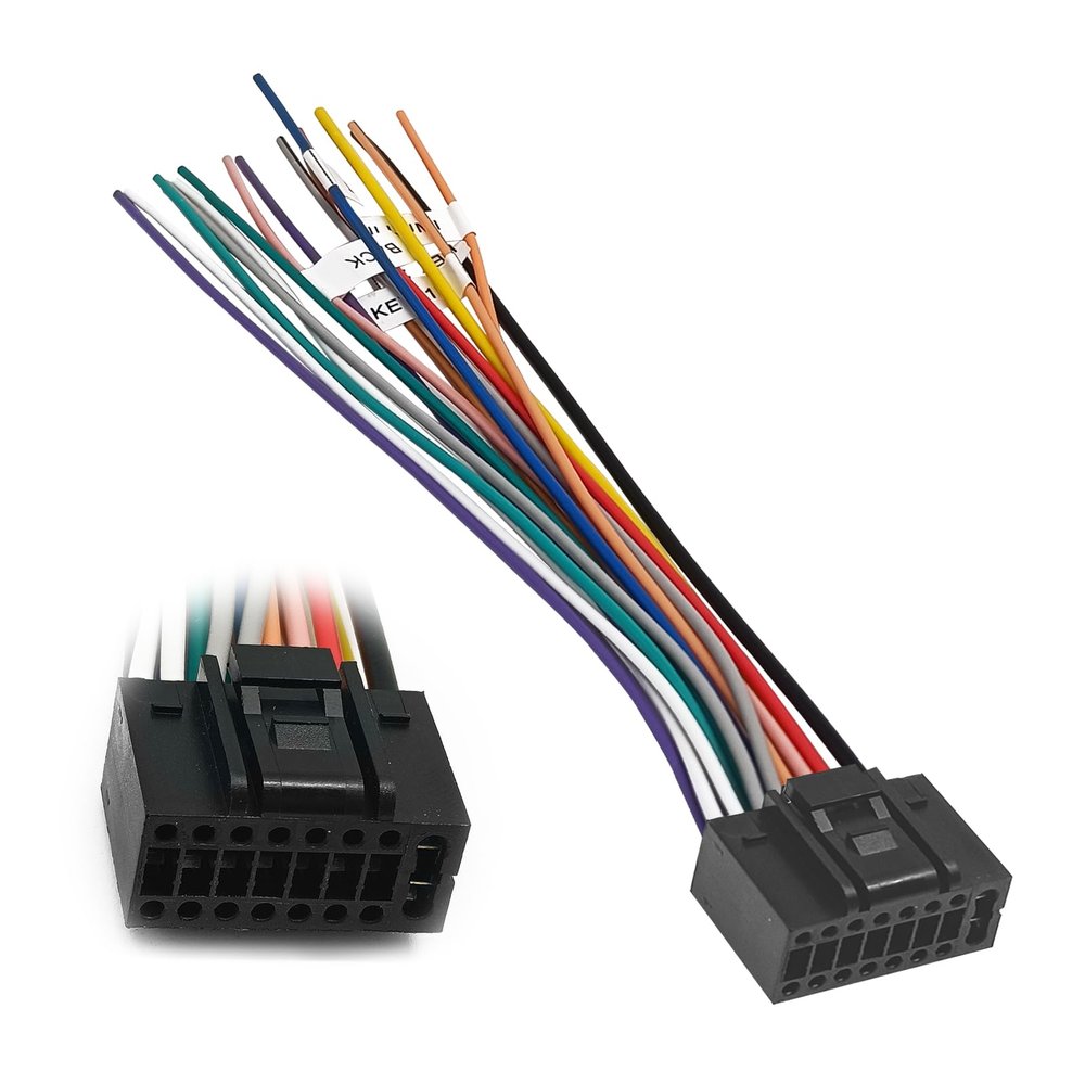 16 Pin Automobile Radio Cable Harness Compatible with Kenwood CD DVD Navigation Replace OE bv9955 bv9958 bv9962 bv9974 bv9982 bv8728b bv8975b bv9964b