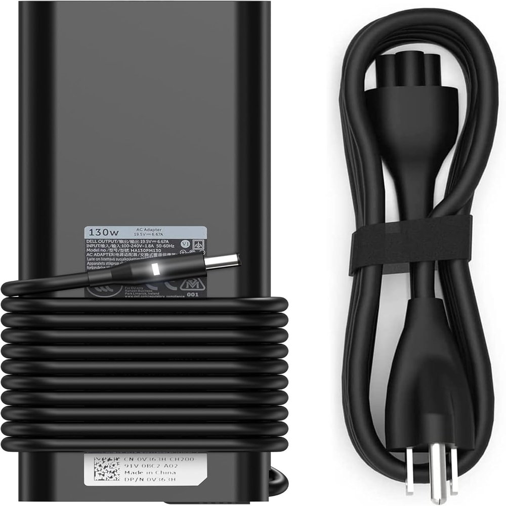 130W 4.5mm Round Tip AC Adapter Laptop Charger Replacement for Dell XPS 15 9530 9550 9560 9570 7590 Inspiron 7347 7348 7459 Precision M3800 M2800 5510 5520 5530 5540 HA130PM130 0RN7NW Power Cord