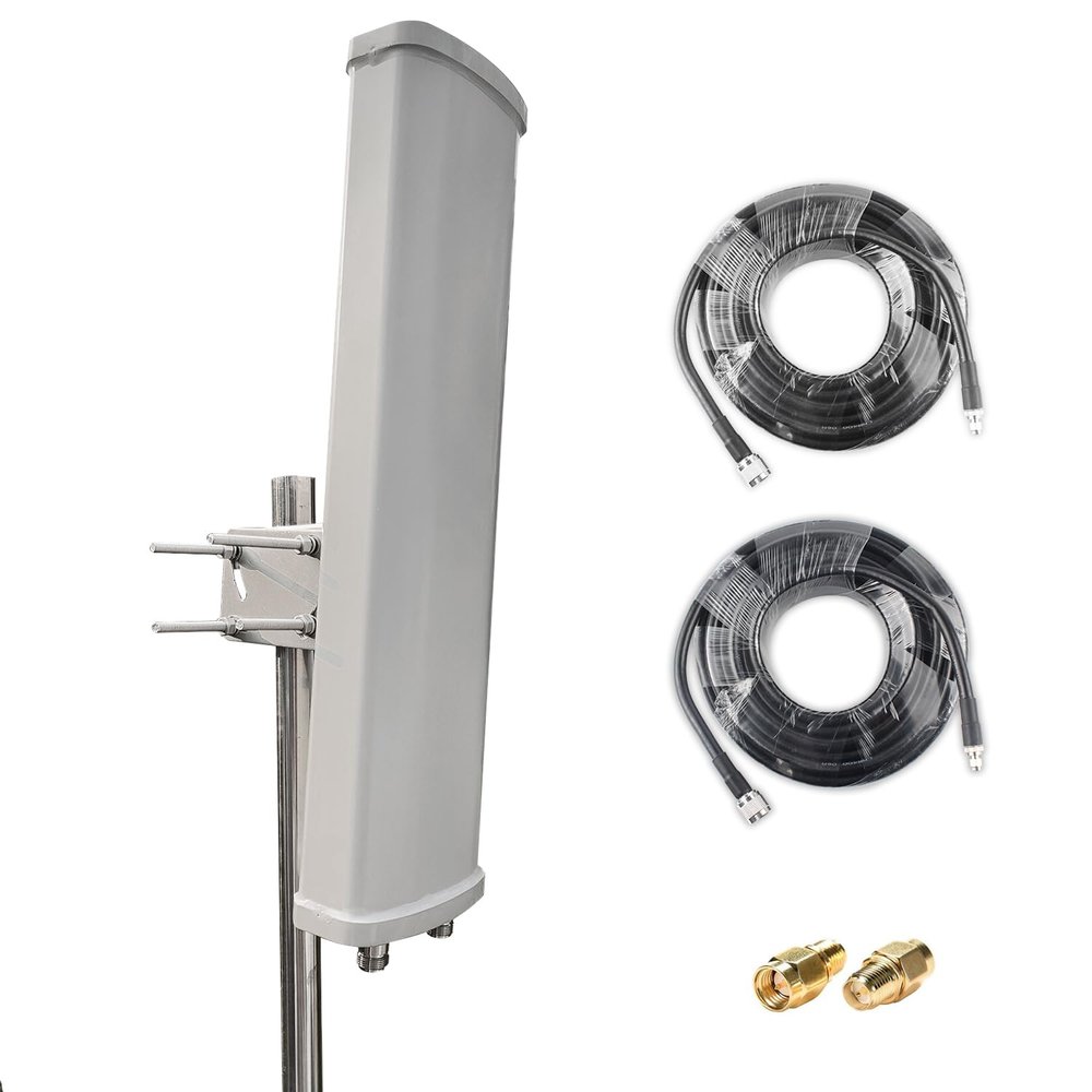 2.4GHz Outdoor WiFi Antenna 2x2 High Gain 14dBi for Directional Long Range Extension Booster with 16ft Cable rpsma SMA Connector