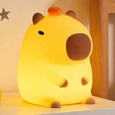 Amaredom Capybara Night Light, Cute Capybara Lamp, Silicone Dimmable Nursery Nightlight, Rechargeable LED Bedside Lamp with 20 Minutes Timer & Tap Control Baby Girls Women Bedrooms, Living Room