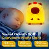 Amaredom Capybara Night Light, Cute Capybara Lamp, Silicone Dimmable Nursery Nightlight, Rechargeable LED Bedside Lamp with 20 Minutes Timer & Tap Control Baby Girls Women Bedrooms, Living Room view 4