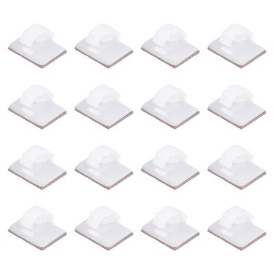 PATIKIL Cable Clips, 100pcs Adhesive Cable Clamp Clip Wire Holder Cord Management Organizer for Home Office Wall Desk Light TV PC Ethernet, White 14x19mm