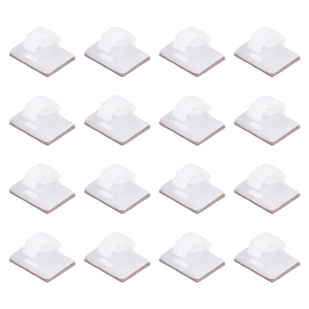 PATIKIL Cable Clips, 100pcs Adhesive Cable Clamp Clip Wire Holder Cord Management Organizer for Home Office Wall Desk Light TV PC Ethernet, White 14x19mm