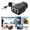 GRABLOOM 3-Way RJ45 Splitter Replacement RJ45 Ethernet Networking Splitter Adapter PC 1 to 2 Cable Extender Connector Rj45 1 Male to 2X Female LAN Ethernet Connector view 2