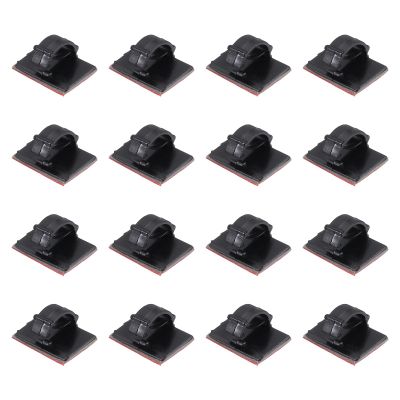 PATIKIL Cable Clips, 50pcs Adhesive Cable Clamp Clip Wire Holder Cord Management Organizer for Home Office Wall Desk Light TV PC Ethernet, Black 14x19mm