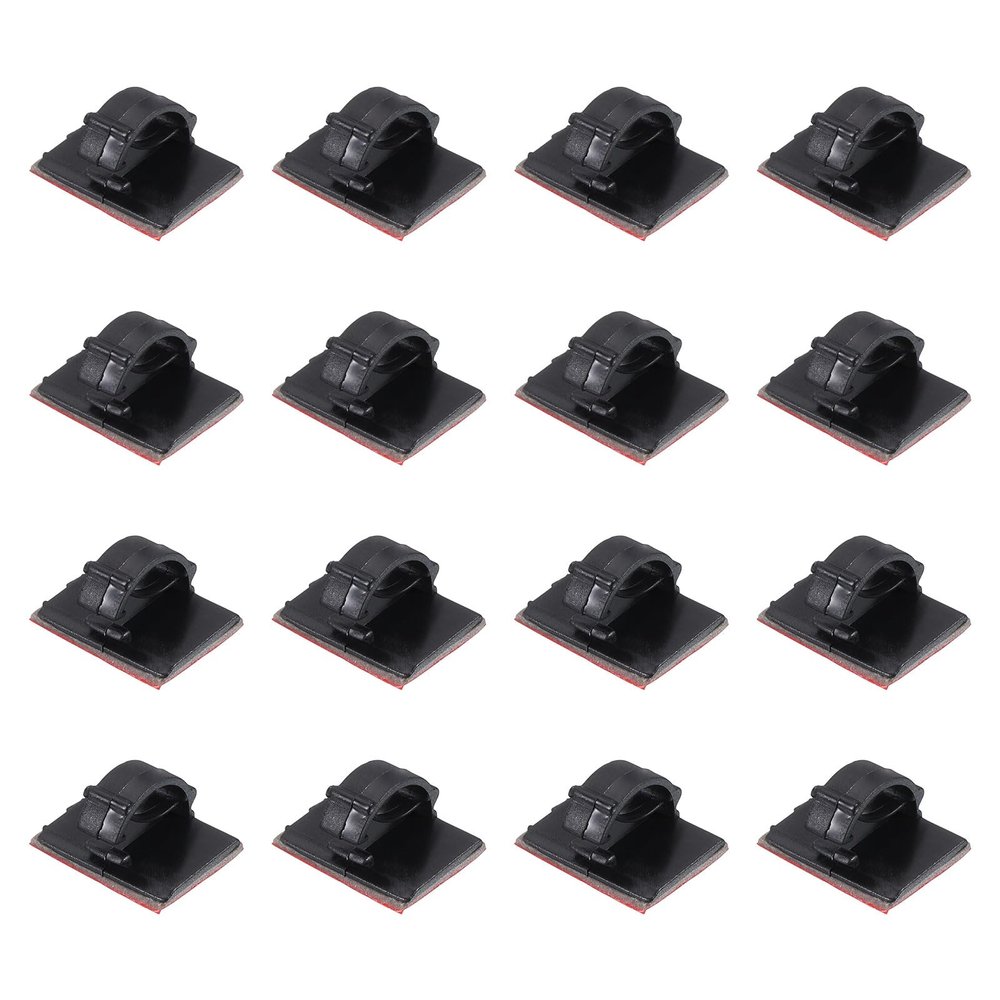 PATIKIL Cable Clips, 50pcs Adhesive Cable Clamp Clip Wire Holder Cord Management Organizer for Home Office Wall Desk Light TV PC Ethernet, Black 14x19mm