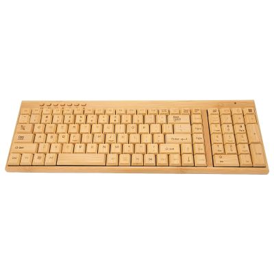 Keyboard and Mouse, 2.4GHz Plug and Play Bamboo Wood Computer Control Devices, for Win XP, for NT, for Vista, for Win10, for OS X, for Android (Keyboard)