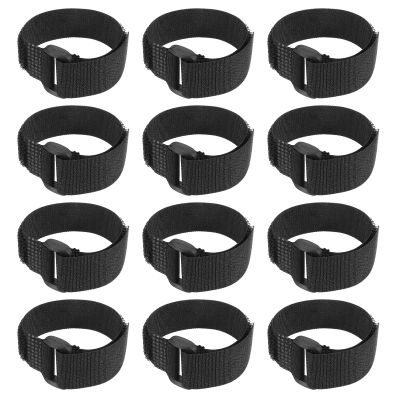 PATIKIL Reusable Cable Ties 6x1inch, 12 Pack Adjustable Hook and Loop Straps Multipurpose Nylon fastening Cord Wrap for Organizer or Storage, Black