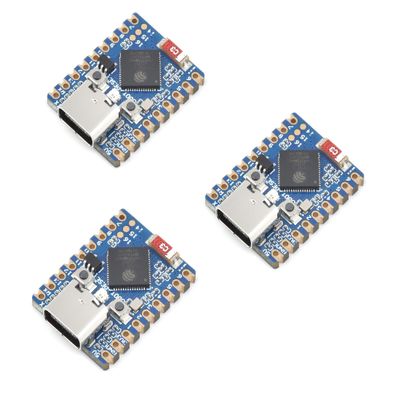 3PCS ESP32-C3 Mini Development Board, Based on ESP32-C3FN4 Single-Core Processor 160MHz Running Frequency, Support 2.4GHz W-i-F-i & B L E 5, Onboard 400KB of SRAM and 384KB ROM, 4MB Flash Memory