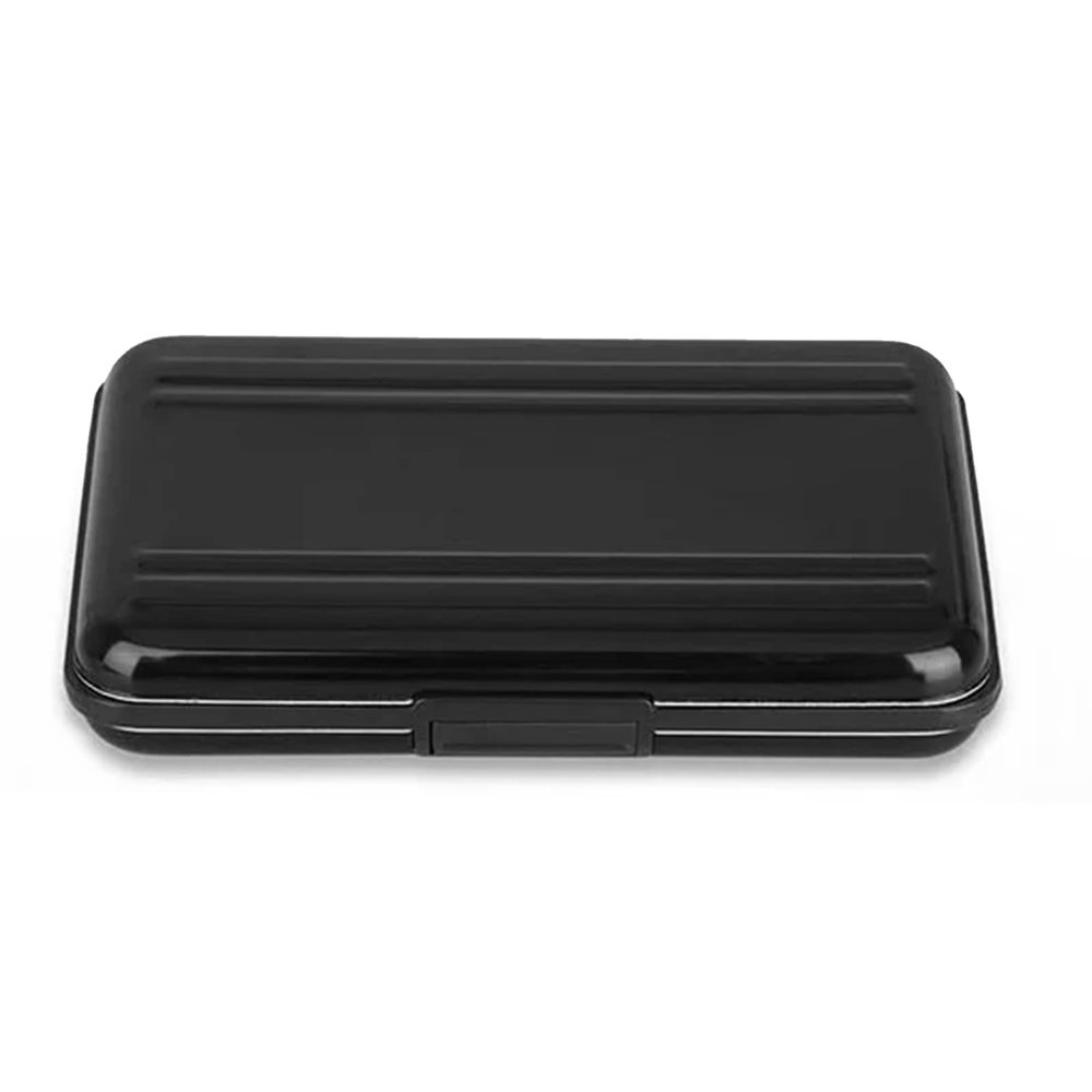 Aluminum Hard Wearing Memory Card Storage Box Anti Scratch Black Compact Design for Work Travel