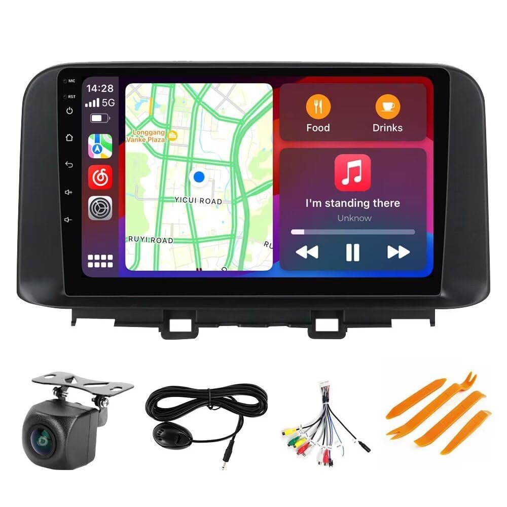 5GWiFi Upgrade Stereo Radio for Hyundai Encino Kona 2018 2019 2020 - Biorunn 8-Core Wireless Carplay Android Auto GPS Navi - 2GB+32GB 10.1 Inch Blue-Tooth RDS FM AM DSP