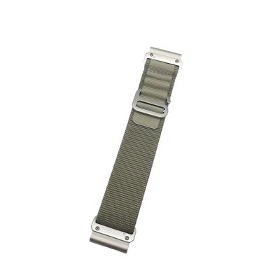 Handcrafted Custom Nylon Strap for Garmin - Fits for QuickFit 20, 22, 26, Fnix, Forerunner, Vivoactive, Approach, MARQ, quatix, Instinct2, Epix (Khaki-Silver Buckle, Quick-Fit 22mm)