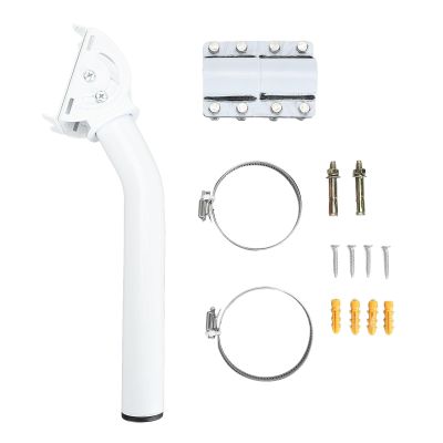 Stainless Steel Antenna Mount, Heavy Duty Long Wall Mount, Adjustable Satellite Dish Antenna Mast for Wall Eave Roof Mounting
