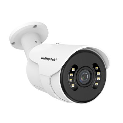 Unitoptek 4K POE Camera Outdoor, 8MP Bullet POE IP Camera with Human/Vehicle Detection, Security Bullet Camera with 3.6mm Lens, Smart Dual Light Color Night Vision