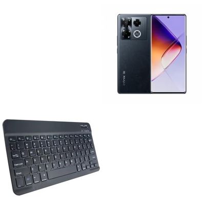 BoxWave Keyboard Compatible with Infinix Note 40 Pro - SlimKeys Bluetooth Keyboard, Portable Thin with Chiclet-Style Keys - Jet Black