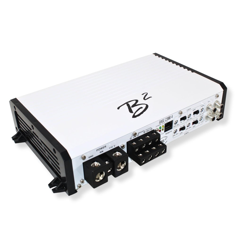 B2 Audio Rage 4-Channel 2.3K 2300 Watt 2-Ohm Class D Full Range Amplifier