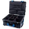 ColorCase Pelican Protector 1560 Case Black - Waterproof Case with TrekPak Divider System & Laptop Computer Lid Pouch - Blue Handles & Latches view 1
