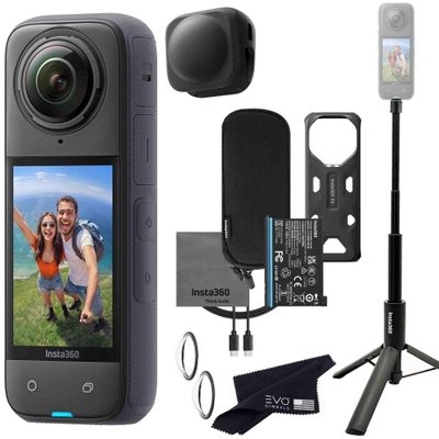 Insta360 X4 Tripod Selfie Stick Bundle -8K Waterproof 360 Action Camera with 1/2"Sensors, 8K 360 HDR Video,Perfect for Matterport 360 House Tour|Bundle Includes Tripod Selfie Stick,Lens Cap (No Card)