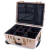 ColorCase Pelican Protector 1560 Case Desert Tan - Waterproof Case with TrekPak Divider System & Mesh Lid Organizer - Desert Tan Handles & Latches view 1