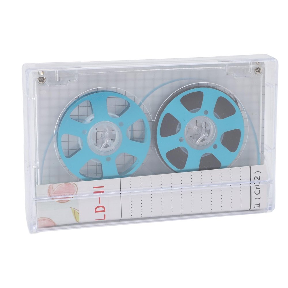 Blank Audio Recording Cassette Tape,46 Min Reel to Reel Audio Cassette Tape,Low Noise Audio Cassette Tapes with Plastic Case for Recording(Blue)