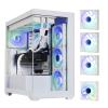 BitFenix CETO High Airflow PC Gaming Case White-Panoramic Tempered GlassReverse Connection Motherboard Compatible4xInfinity Mirroring ARGB Fans(3X Reverse)-360mm AIO/GPU 410mm Support view 1