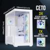 BitFenix CETO High Airflow PC Gaming Case White-Panoramic Tempered GlassReverse Connection Motherboard Compatible4xInfinity Mirroring ARGB Fans(3X Reverse)-360mm AIO/GPU 410mm Support view 2