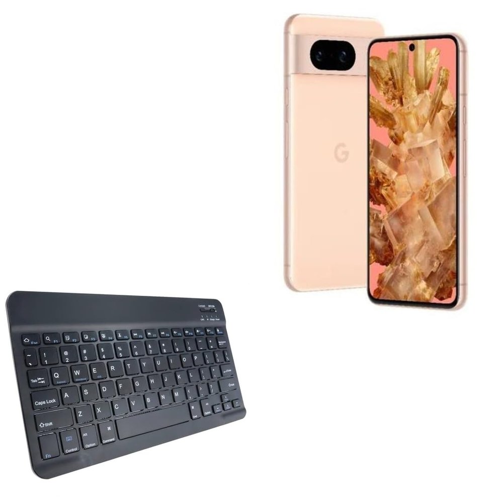 BoxWave Keyboard Compatible with Google Pixel 9 - SlimKeys Bluetooth Keyboard, Portable Thin with Chiclet-Style Keys - Jet Black