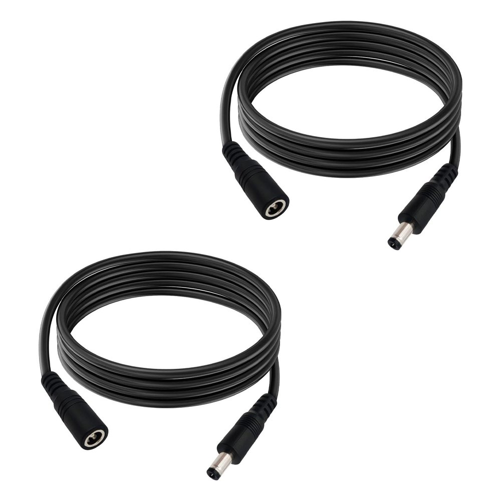 6.5FT DC Power Extension Cable 5.5mmx2.1mm 18AWG Male to Female 12V Extension Cable for CCTV Surveillance Camera Router LED Light Ba 2pcs