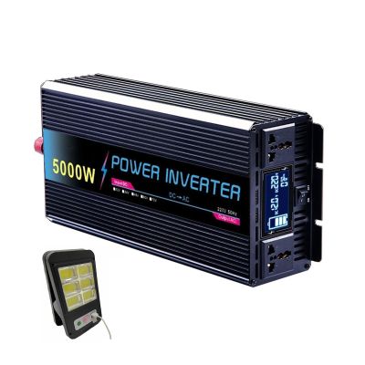 5000W Pure Sine Wave Inverter DC 12V 24V 48V 60V to AC 220V Car Inverter Solar Car Inverter Suitable for Outdoor Activities Emergency RV (Color : 5000w, Size : 24V-220V)