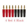 8Pcs/lot Gold-Plated 4mm Banana Plug Male Connector Solderless Screw Lock Audio Speaker Bananas Test Plug Wire Connectors view 2